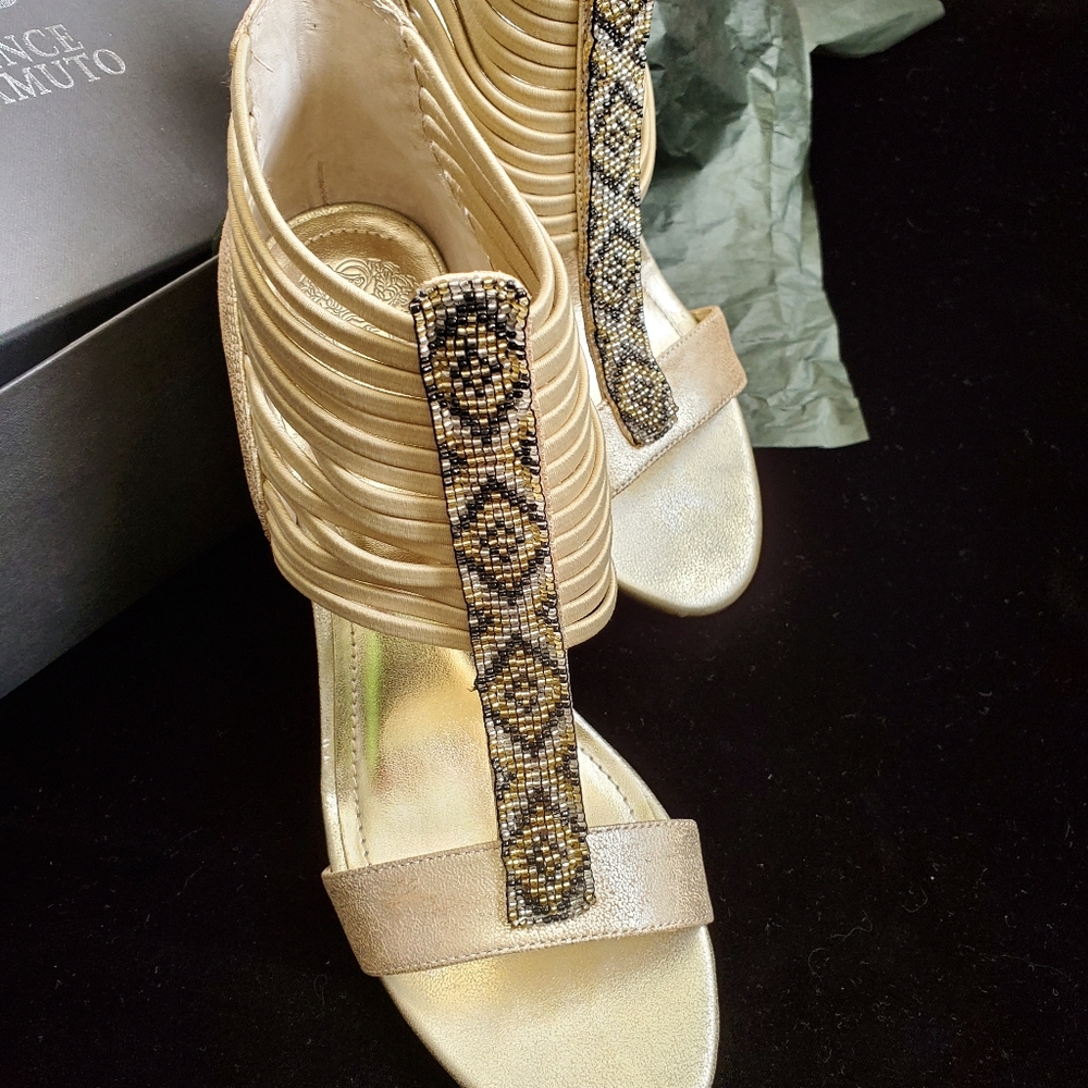 Vince Camuto Elastic Gold Pump